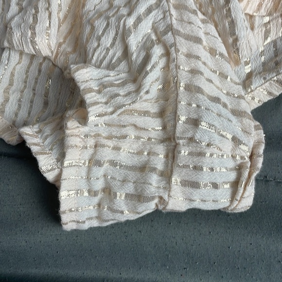 Victoria’s Secret Shine Striped Romper Cover Up peach rose gold metallic low cut - Picture 9 of 12